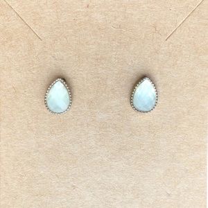 Gold and Cream Teardrop Studs